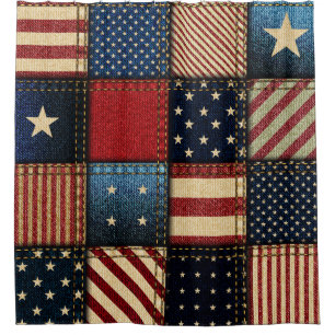 American Flag, Patchwork Seamless Pattern.