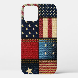 American Flag, Patchwork Seamless Pattern. iPhone 12 Case