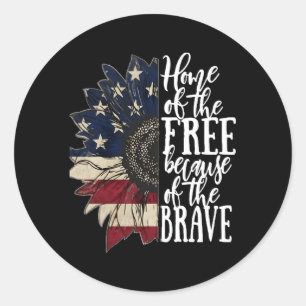 American Flag Patriot Home Of The Free Because Of  Classic Round Sticker