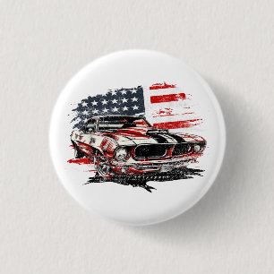 American Flag Patriotic 1 Inch Round Button