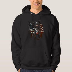American Flag Patriotic Australian Shepherd Dog 4t Hoodie