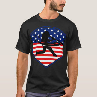 American Flag Patriotic Baseball T-Shirt