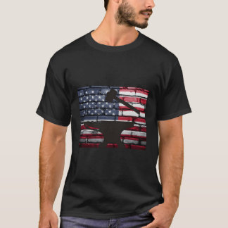American Flag Patriotic Blacksmith Anvil T-Shirt