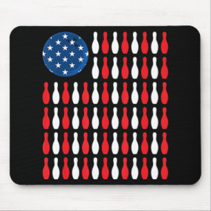 American Flag - Patriotic Bowler & Bowling  Mouse Pad
