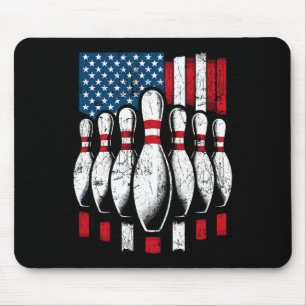 American Flag Patriotic Bowling Mouse Pad