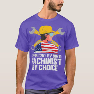 American Flag Patriotic CNC Machining Lathe T-Shirt