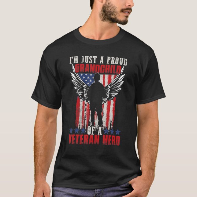 American Flag Patriotic Day Veterans Day for Kids T-Shirt (Front)