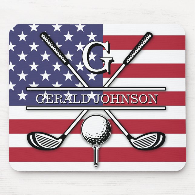 American Flag Patriotic Design Mouse Pad (Front)