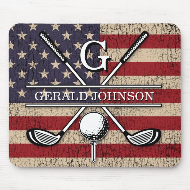 American Flag Patriotic Design Mouse Pad (Front)