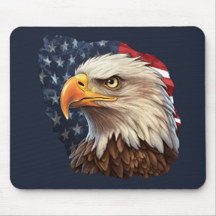 American Flag Patriotic Eagle Mouse Pad