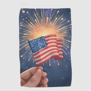 American Flag Patriotic Golf Towel