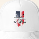 American Flag Patriotic Golfer Trucker Hat<br><div class="desc">Create your own American Flag Patriotic Golfer Trucker Hat! Personalize this design with your own text. You can further customize this design by selecting the "Edit Design" button if desired.</div>