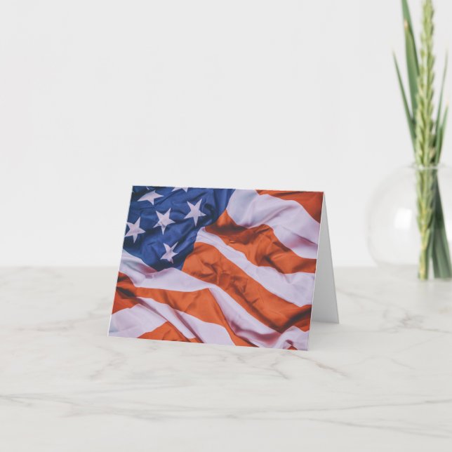 American Flag Patriotic Greeting Card (Front)