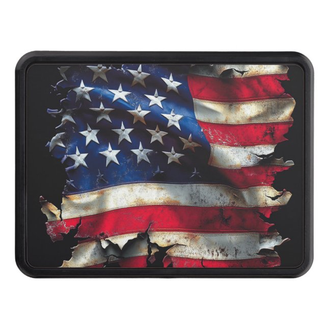 American flag patriotic hitch cover (Front)