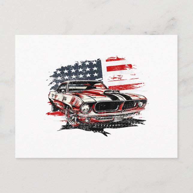 American Flag Patriotic Holiday Postcard (Front)