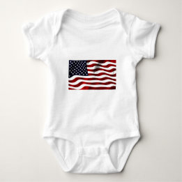 American Flag Patriotic Independence Day Baby Bodysuit