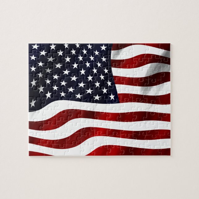 American Flag Patriotic Independence Day Jigsaw Puzzle (Horizontal)