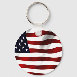 American Flag Patriotic Independence Day Keychain