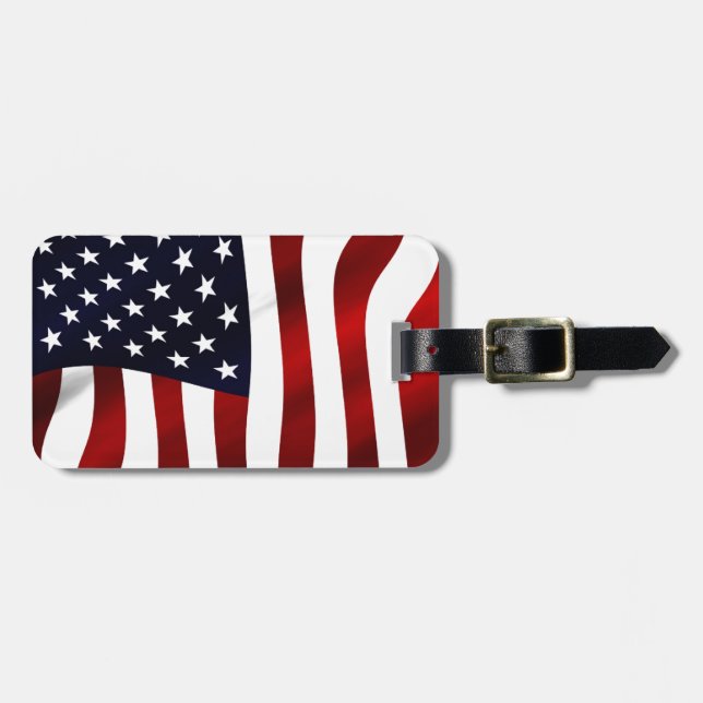 American Flag Patriotic Independence Day Luggage Tag (Front Horizontal)