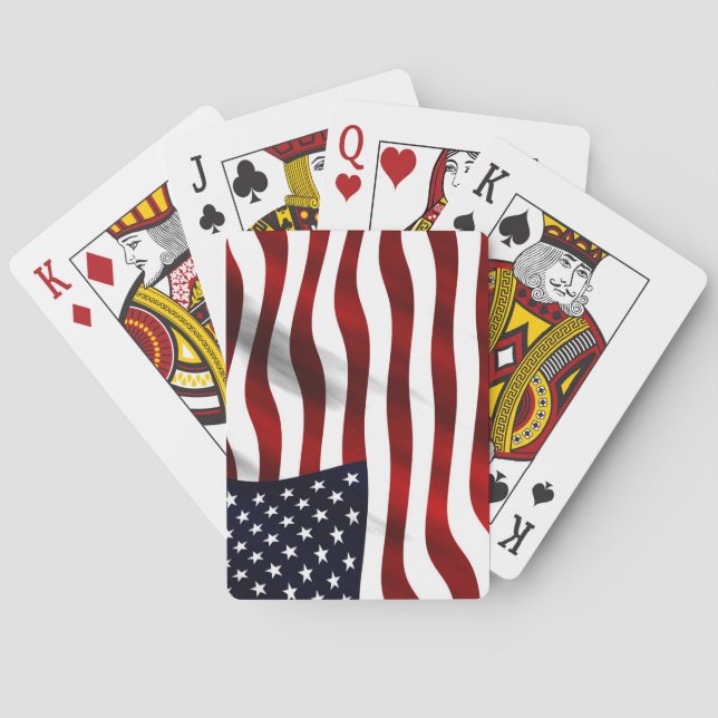 American Flag Patriotic Independence Day Playing Cards (Back)
