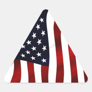 American Flag Patriotic Independence Day Triangle Sticker