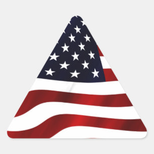 American Flag Patriotic Independence Day Triangle Sticker