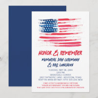 American Flag Patriotic Invitation