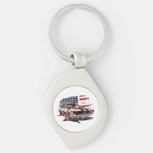 American Flag Patriotic Keychain