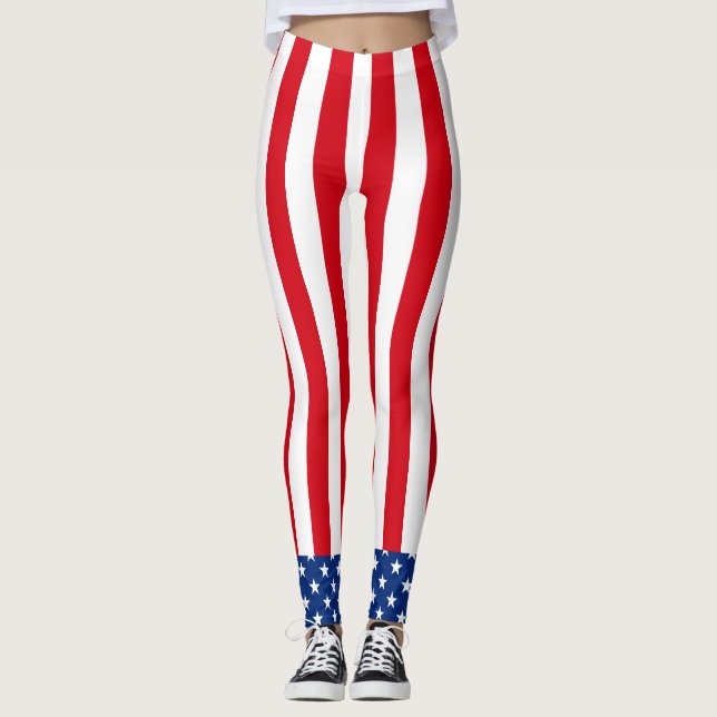 American Flag Patriotic Leggings (Front)