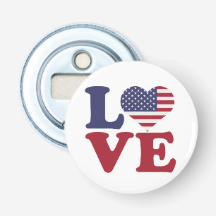 American Flag Patriotic Love Bottle Opener
