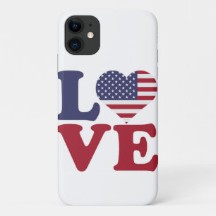 American Flag Patriotic Love iPhone 11 Case