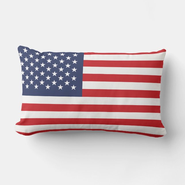 American Flag Patriotic Lumbar Pillow (Front)