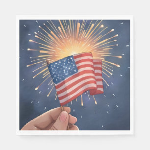 American Flag Patriotic Party Napkin
