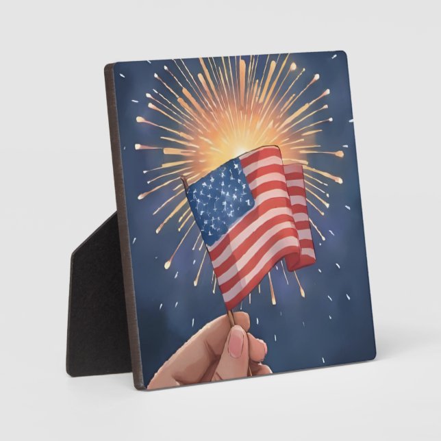 American Flag Patriotic Party Plaque (Front)