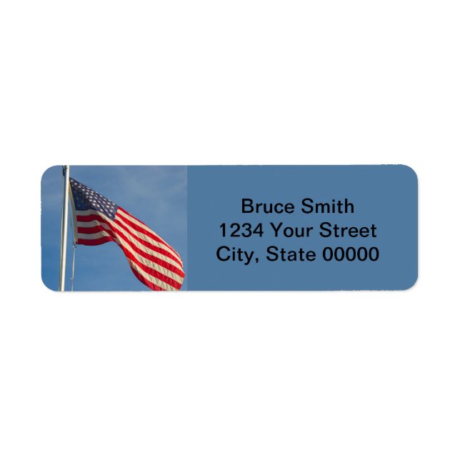 American Flag Patriotic Personalize Return Address (Front)