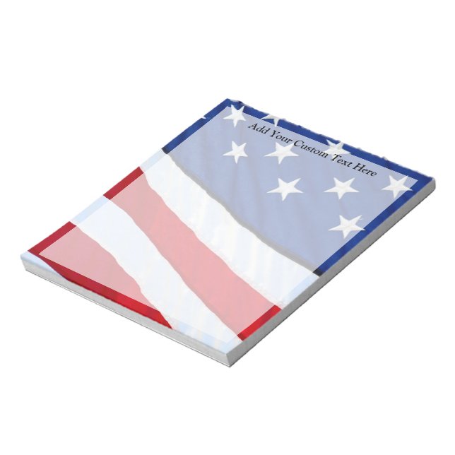 American Flag Patriotic Personalized Memo Pad (Rotated)