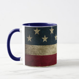 American Flag Patriotic Rustic Mug