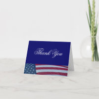 American Flag Patriotic Thank You Cards