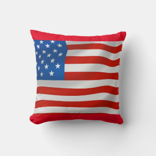 AMERICAN FLAG PATRIOTIC THROW PILLOW