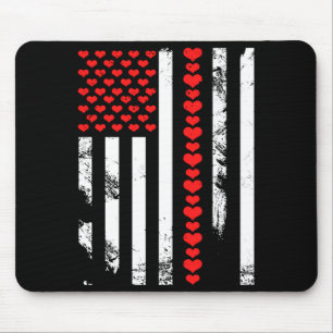 American Flag Patriotic Valentines Day Clic He Mouse Pad