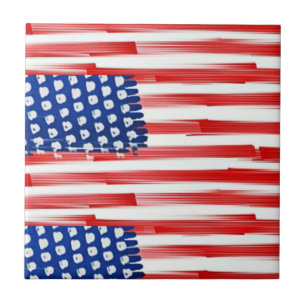 American flag patterned tile