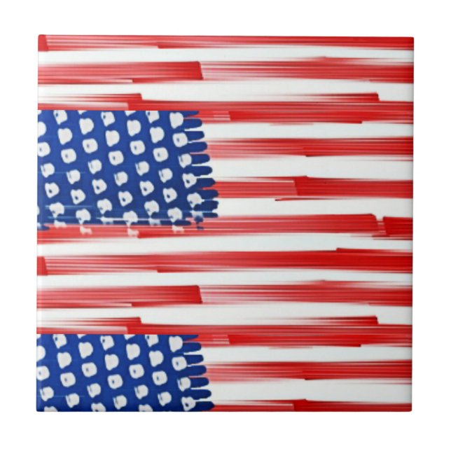 American flag patterned tile (Front)