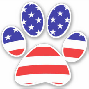 American flag paw print