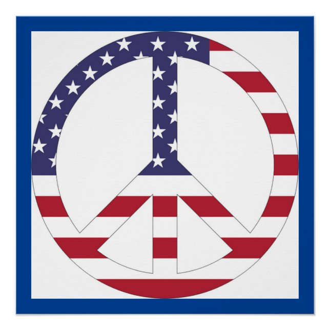 AMERICAN FLAG PEACE SIGN (Front)