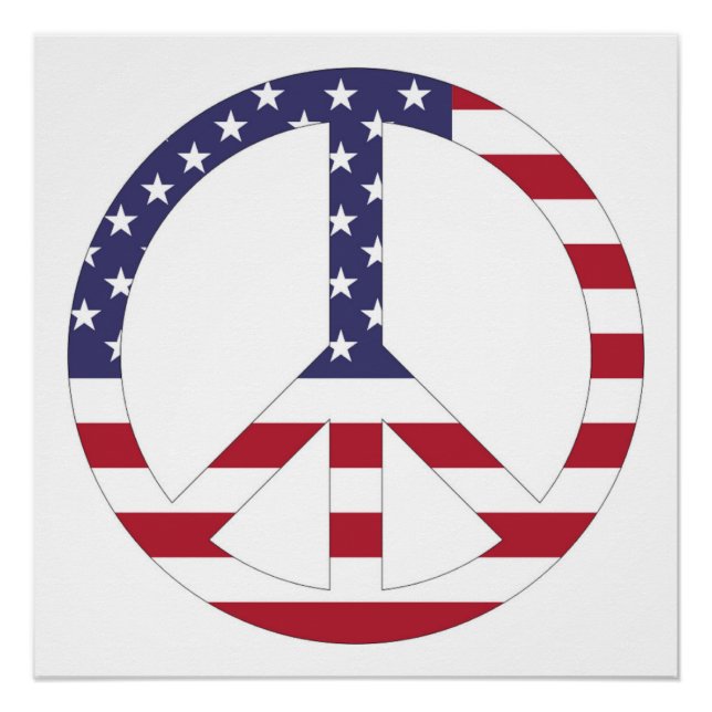 AMERICAN FLAG PEACE SIGN (Front)