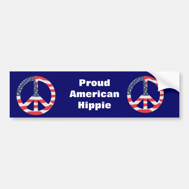 American Flag Peace Sign Bumper Sticker (Front)