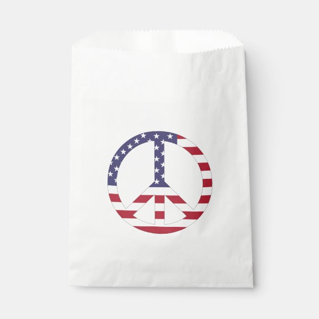 AMERICAN FLAG PEACE SIGN FAVOUR BAG (Front)