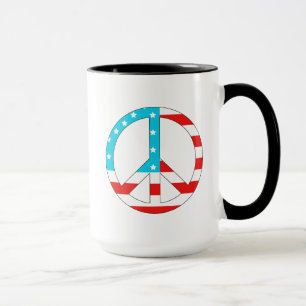 American Flag Peace Sign Mug