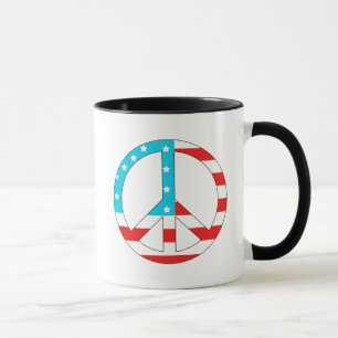 American Flag Peace Sign Mug