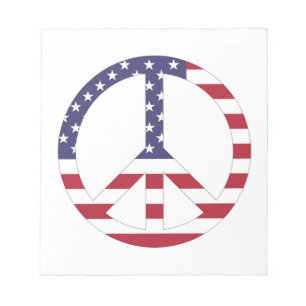 AMERICAN FLAG PEACE SIGN NOTEPAD